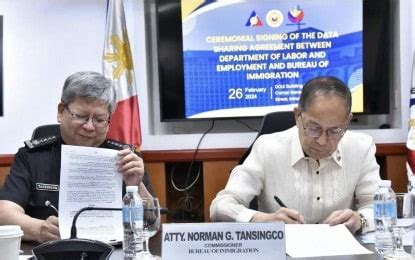 bureau of immigration agenda verification|DOLE, BI sign data.